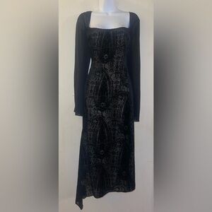 Dana Buchman Black and Gray Midi Dress